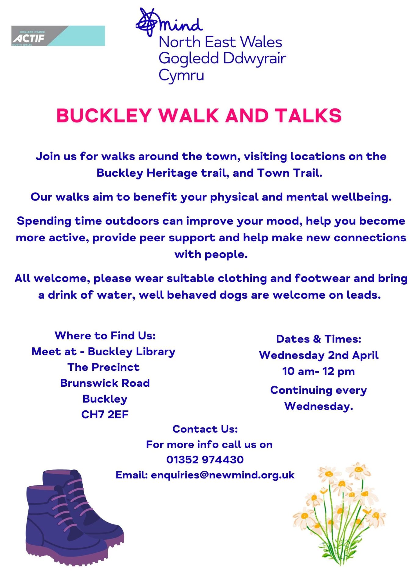 New Dates – Buckley Walk & Talks